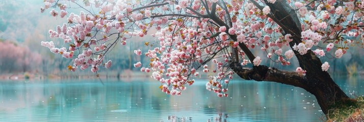 Poster - Vibrant Tree in Full Bloom with a Bounty of Flowers Captivating Close-Up Nature Shot