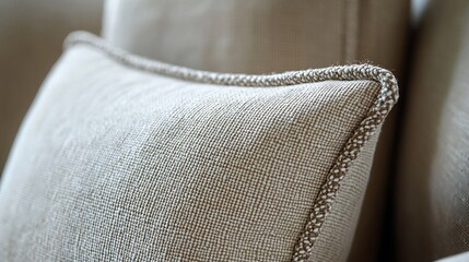 Aufkleber - close up view of pillow triming detail of armchair cushion support of armchair designhome interior design with detail of triming furniture decorating ideas : Generative AI