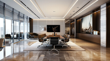 Poster - modern sleek office interior design