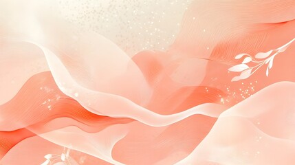 Poster - Soft and Elegant Minimalist Abstract Background with Delicate Coral Hues and Flowing Patterns Perfect for Creative Digital Presentations Branding Advertising Covers and Invites