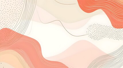 Poster - Minimalist Abstract Coral Background with Delicate Patterns   Soft Hues and Geometric Shapes for Creative Presentations Digital Elegant Designs
