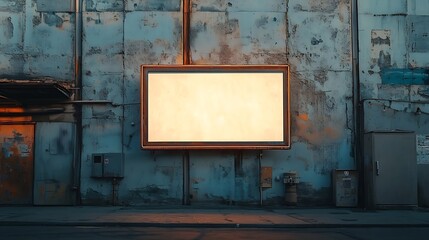 Poster - Billboard mockup on the wall of a building with an empty outdoor advertising screen : Generative AI