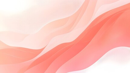 Poster - Smooth gradient background transitioning from light coral to crisp white with delicate wave patterns creating a visually soothing and elegant design perfect for warm toned presentations digital art