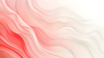 Poster - Smooth gradient background transitioning from light coral to white with delicate wave patterns perfect for warm and elegant presentations website designs marketing materials