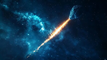 Canvas Print - Cosmic Fireball: A Meteoroid Blazing Through Space