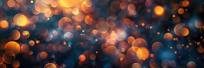 Poster - A vibrant abstract background featuring glowing bokeh lights in warm colors.