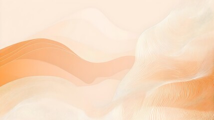Poster - soft peach toned minimalistic background with simple abstract line patterns an ideal design element 