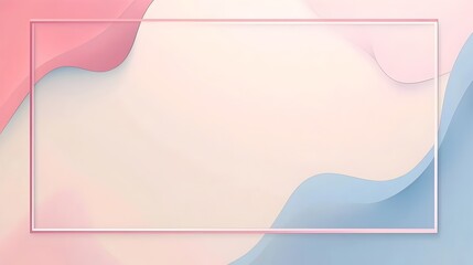 Poster - Minimalistic and elegant background design with a thin light pink frame and simple abstract geometric shapes perfect for presentations portfolios websites and other digital displays