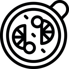 Poster - Simple line icon representing a cocktail with a straw and lemon slices, perfect for menus or drink related designs