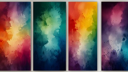 Wall Mural - Big set of bright vector colorful watercolor background for poster, brochure or flyer Generative AI