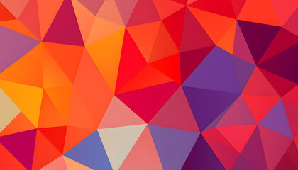 Wall Mural - Abstract colorful background, modern art design in orange blue and red geometric triangle pattern with texture grunge and lighting isolated with white highlights, png