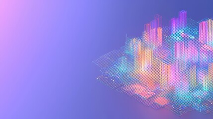 Poster - Abstract Holographic Cityscape Design Concept