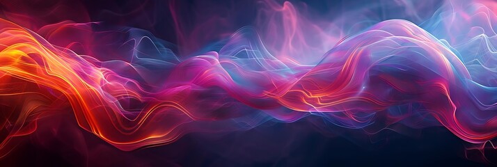 Canvas Print - A vibrant abstract composition of flowing colors and light, creating a dynamic visual effect.