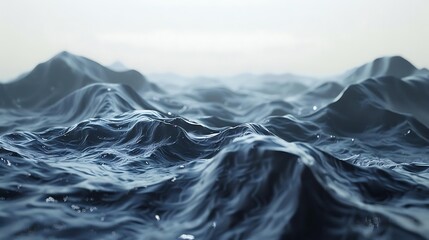 Poster - A serene view of undulating ocean waves, capturing the beauty and tranquility of the sea.