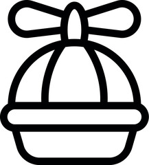 Poster - Simple line icon of a birdcage, with a propeller on top, providing fresh air to the bird