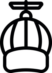 Poster - Simple vector icon of a winter hat with a propeller, representing cold weather and winter activities