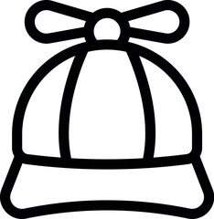 Poster - simple line icon representing a child hat with a propeller, evoking fun and imagination