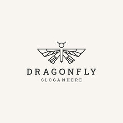 Wall Mural - Dragonfly logo vector icon illustration hipster vintage