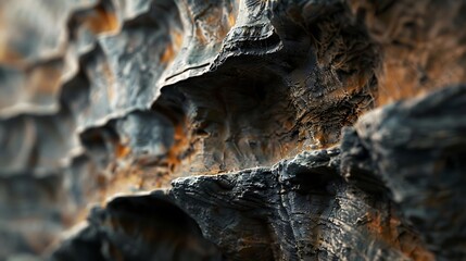 Sticker - A close-up view of textured rock formations showcasing intricate details and natural patterns.