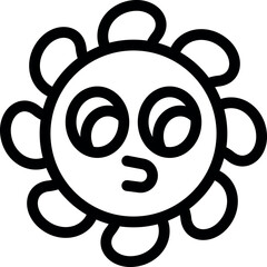 Poster - Cartoon sun is showing a surprised emotion with its mouth open