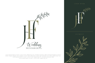 Wall Mural - hf fh wedding initial modern and monogram logo