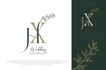 Wall Mural - hx wedding initial modern and monogram logo