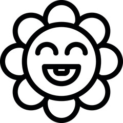 Wall Mural - Simple, cartoon style illustration of a smiling flower