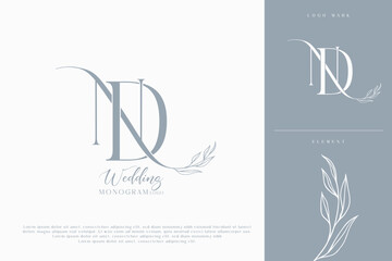 Wall Mural - nd nd wedding initial modern and monogram digital logo