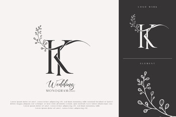 Wall Mural - kt wedding initial monogram logo