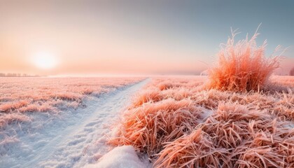 Canvas Print -  Whispers of winters touch in the golden hour