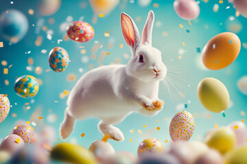 Wall Mural - Easter Bunny Jump.