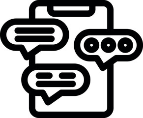 Poster - Simple vector showing the concept of online chat messaging on a smartphone