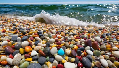 Wall Mural -  Vibrant seashells washed ashore a testament to the oceans bounty