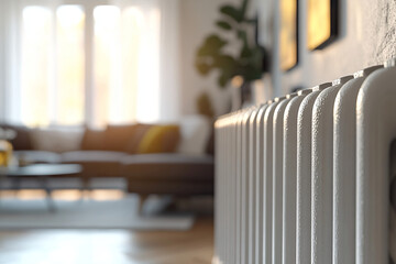 Sticker - White Radiator in Living Room.