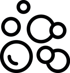 Aufkleber - Simple black and white icon depicting soap bubbles floating, symbolizing hygiene and cleanliness