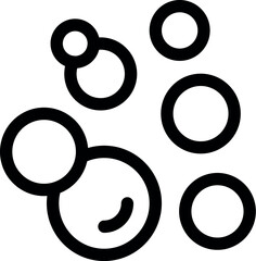 Aufkleber - Simple black and white line art icon of multiple soap bubbles floating, evoking cleanliness and hygiene