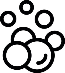 Aufkleber - Minimalist icon design featuring multiple soap bubbles floating in the air, simple and clean line art style