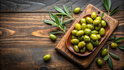 Fresh green olives on a wooden cutting board, olive, food, Mediterranean, healthy, organic, diet, ingredient, cooking