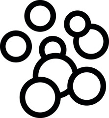 Poster - Simple black outline of bubbles floating against a white background, perfect for representing concepts like cleanliness, airiness, and lightness