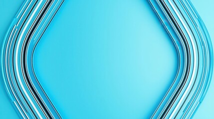 Poster - Abstract Blue and White Curved Lines Background.