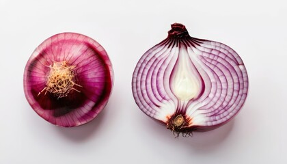 Sticker -  Freshly harvested red onions with vibrant layers