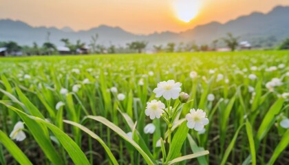 Wall Mural -  Blooming beauty in the golden hour