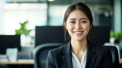 オフィスで働くプロフェッショナルな女性/
Professional Woman Working in an Office