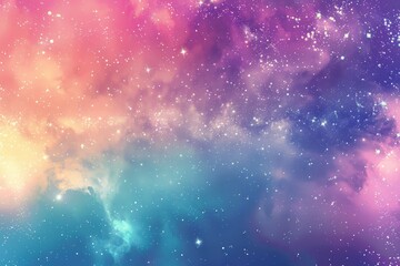 Wall Mural - A Cosmic Canvas of Pink, Blue, and White Stars