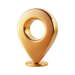 © kanoktuch - Golden 3D location pin icon with a hole in the center, featuring a shiny metallic finish. Perfect for use in navigation, maps, and location services. Isolated on transparent background, png.