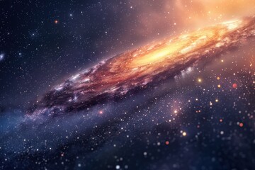 Wall Mural - A Spiral Galaxy in the Vastness of Space
