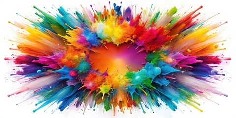 Wall Mural - Abstract explosion of colors and shapes, perfect for conveying creativity and inspiration , vibrant, colorful