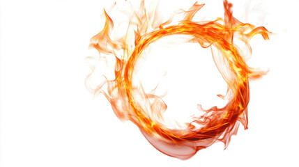 Flame rings isolated on white background for graphic design or wallpaper.