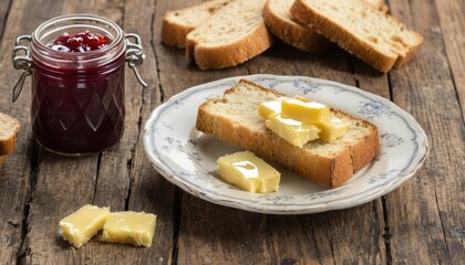 Wall Mural -  Deliciously simple  Toast jam and butter