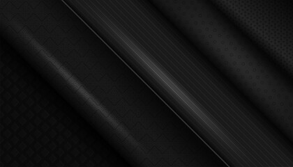 Poster - Abstract dark pattern concept geometric lines on black background